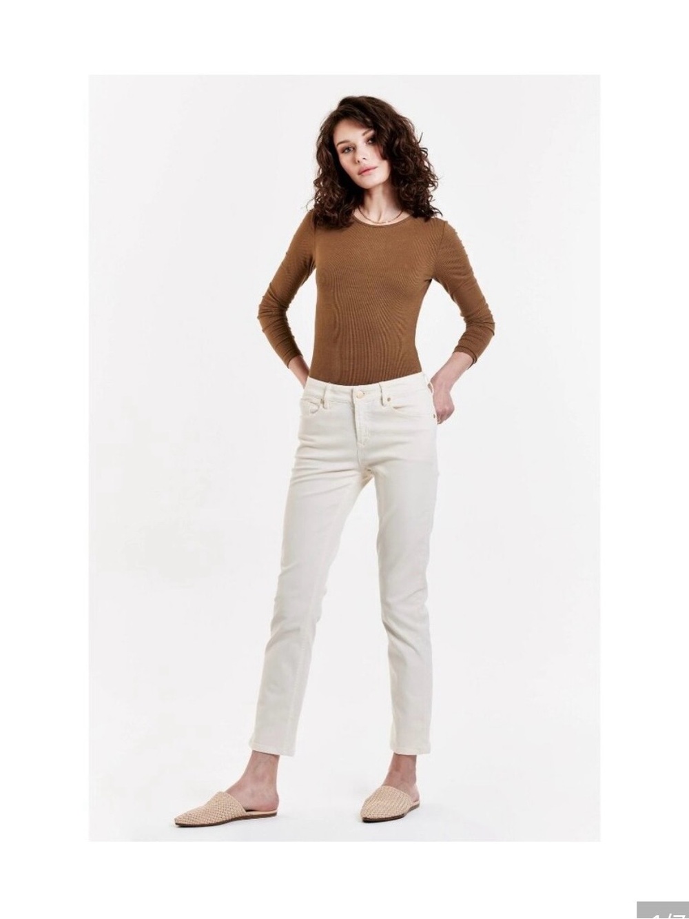 Dear John Ankle Straight Jeans in Cream
